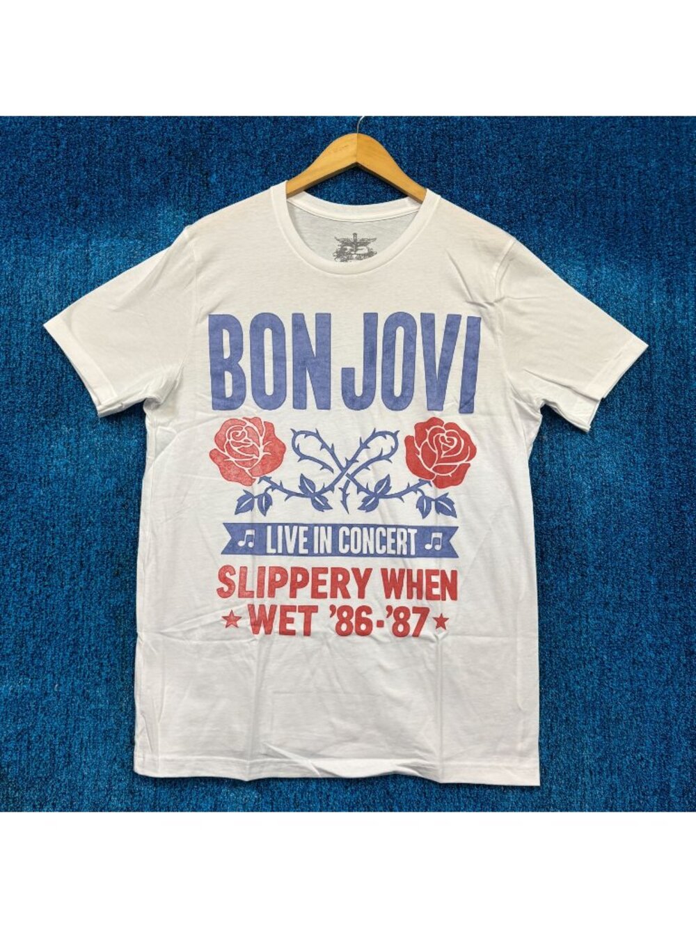 Bon Jovi Live in Concert Slippery When Wet Tour Band Tee L